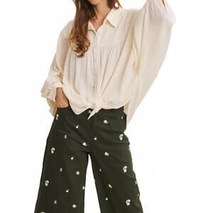 NEW IN FEBRUARY wherever i go button down shirt in vanilla